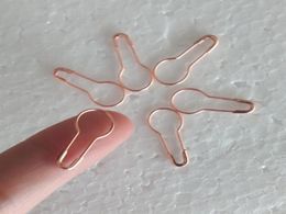 1000 pcs new arrive rose gold color pear shaped safety pin good for craft and stitch markers hang tags3711254