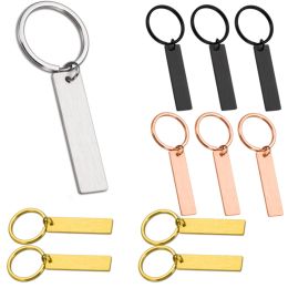 Tags Wholesale 20Pcs/Lot Blank Keychain Stainless Steel Keychains for DIY Custom Logo Name Women's Men's Keychain Dog Pet Accessories