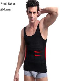 Abdomen Waist Corset Vest Gyms Undershirts Men Bodybuilding Body Shaper Mens Underwear Singlet Bodysuit Slimming Black White5465247