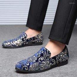 Dress Shoes Party Men Classic Glitter Loafers Gold Wedding Elegant 2024 Zapatos De Hombre Vestir Formal