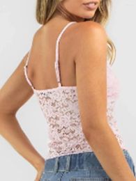 Women's Tanks Womens Y2k Square Neck Cami Tops Spaghetti Strap Lace Tank Top Coquette Summer Fitted Going Out Crop