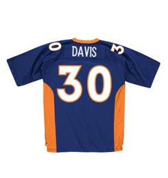 Stitched football Jersey 30 Terell Davis 1998 Dark blue mesh retro Rugby jerseys Men Women and Youth S-6XL