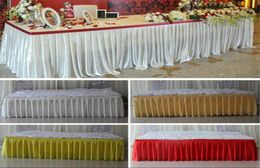Fashion Colourful ice silk table skirts cloth runner table runners decoration wedding pew table covers el event long runner deco3341180777