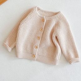 Spring Baby Girls Boys Sweater Fashion Knitted Cardigan Jacket Coat Baby Sweater Coat Baby Girls Cardigan Autumn Sweaters 240223