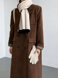 High end suit jacket, women's mid length knee length, spring and autumn British style, high-end felt Woollen coat