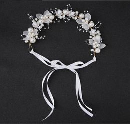 Girls039 Head Pieces Charming Cute Kids Children Veils To Match Flower Girl Dresses White Pink Princess Garland Headband For Dr2211941