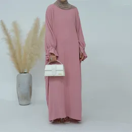 Ethnic Clothing Jalabiya Modest Muslim Women Bat Sleeve Loose Prayer Maxi Dresses Turkey Arab Kaftan Dubai Gown Islamic Abaya Eid Party