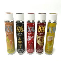 Wholesales 115mm Prerolls CR glass tubes Wonderbrett Infused Pre-rolls Glass Tube Prerolls Joint Packaging WIth Strawberry Flavours Sticker Labels