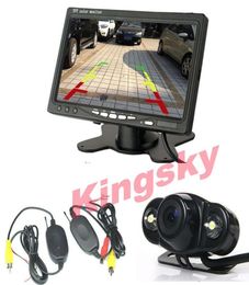 Wireless 2 LED Reversing backup parking Camera 170° 7quot LCD TFT Monitor Car Rear View Kit4477672