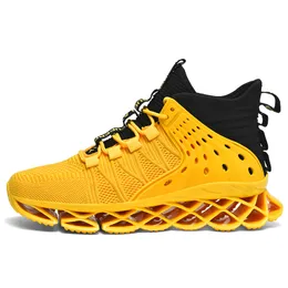 Men Women High Running Shoes Soft Comfort Black White Grey Yellow Mens Trainers Sports Sneakers GAI