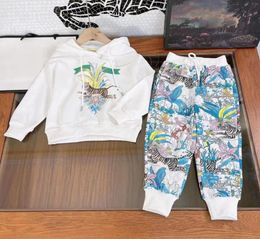 kids Clothing Sets warm fashion British brand autumn and winter childrens boys treasures and girls printing cotton two piece luxur8918974