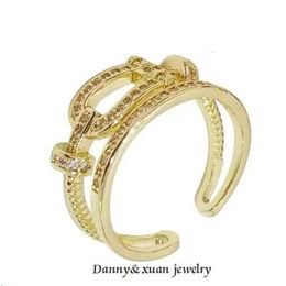 Desginer Freds Jewellery Opening Cold Wind Ring Netizens Can Adjust Personalised Fashion Tail Ring Index Finger Light Luxury Horseshoe Buckle High Grade Belt Buckle