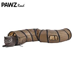 Toys "S"Funny Pet Cat Play Tunnels Brown/Blue/Grey Foldable 1 Window Active Tunnel Kitten Cat Playing Toy Bulk Cat Rabbit Animal Toys