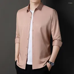 Men's Dress Shirts Arrivals Man's Long Sleeved Business Solid Formal 8 Colour Male T Shirt Fashion High Quality Top Plus Size