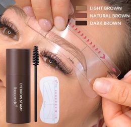 Ibcccndc Reusable Head Eyebrow Powder Stencil Kits Makeup Shadow Stick One Step Eyebrows Shaping Long Lasting Stamp Kit1115821
