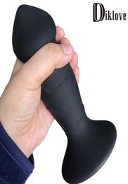 medical silicone waterproof 10 speeds vibrating big thick anal plug with stable suction cup anal butt vibrator sex toy7013566
