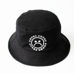 Whole- Do not fade cotton Breathable black print hip hop cap sad boys panama bucket hats men bob boonie fishing h251F