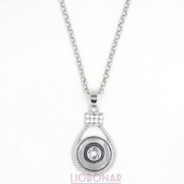 Whole Snap Jewelry Interchangeable Crystal Snap Pendants Necklace Fit 18mm Snap Buttons Jewelry Bijoux Collier162y