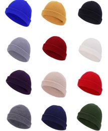 Winter Knitted Cuff Beanie Unisex Women Mens Warm Hat Teens Hip hop Slouchy Skull Cap Cuffed Toque Ski Tuque Ribbed Crochet Hat F16930084