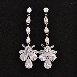 Dangle Earrings Arrival Fashion Long Drop Cubic Zirconia For Her Girlfriend Gift Allergy Prevent CZE-27251