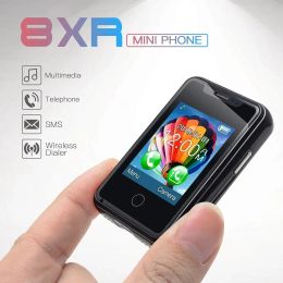 Earphones New 8XR Mini Super Small Mobile phone 1.77 inch Touch Screen 2G GSM Dual SIM Card MTK6261D 350mAh Bluetooth Cellphone