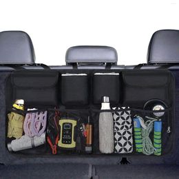 Car Organizer Backseat Hangings Large Capacity With Elastic Net Bag And Purse Holder Trunk Tidy Storage For