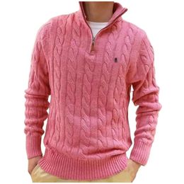 Womens Sweater Designer Original Quality Mens Polo Shirts Thick Half Zipper High Neck Warm Pullover Knit Knitting Cotton Sweatshirt