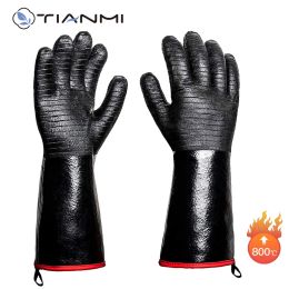 Gloves Tianmi Bbq Gloves Heat Resistant Gloves Baking Sheet Firewood for Grill R Cooking Pit Barbecue Waterproof Oil Resistant