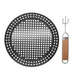 Kits Round Multipurpose Hole Barbecue Tray Frypan Perforated Grill Tray Circular Bbq Grill Tray Frypan Perforated Grill Tray