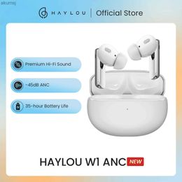 Cell Phone Earphones HAYLOU W1 ANC True Wireless Earbuds -45dB ANC Bluetooth 5.3 Headset Premium Hi-Fi Sound 35-hour Battery Life Wireless Headphones YQ240304