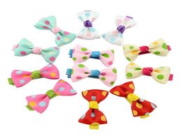 Kids Bows Hair Clips Polka Dot Ribbon Bows Hairpins for Girls Childrens Boutique Bow With Clips 7 Style Baby Hairs Barrettes Acces7613793