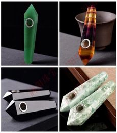 Natural Crystal Pipe Clear Quartz Smoking Pipes Healing Stones Tobacco Handmade Hexagons Cigarette Selling Popular 40ry E16749481