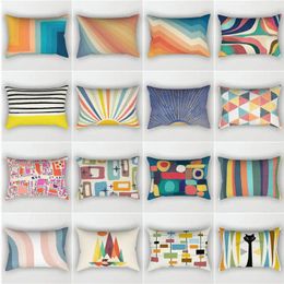 Pillow Home Decor Living Room Sofa Office Bedroom Waist Painted Abstract Geometric Print