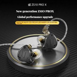 Cell Phone Earphones KZ ZS10 Pro X In Ear Wired Earphones Music Headphones HiFi Bass Monitor Earbuds Sport Headset Music Headphones HiFi Bass Monitor YQ240304