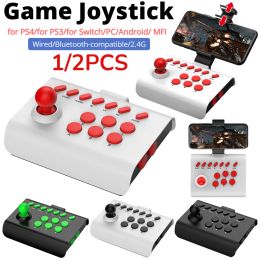 Joysticks Potable Game Joystick Arcade Game Console 3 Connection Modes Support Turbo Serial Sending for PS4/PS3/Switch/PC Game Console