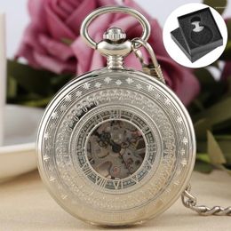 Pocket Watches Vintage Hand Winding Mechanical Men Retro Gift With Watch Box