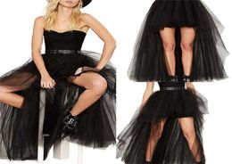 Skirt High Low Cheap 3 Layers Tulle Skirts Black Short Front Long Back Skirts Womens 2019 Sexy Summer Autumn Tutu CPA8053507162