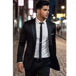 Men's Suits Handsome Single Breasted Notch Lapel Slim Fit Skinny Outfits Prom Party Blazer Luxury 2 Piece Jacket Pants Set 2024