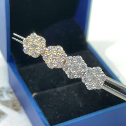 Mode Frauen Schmuck d Farbe Moissnite Diamant Hiphop Ohrringe Sterling Silber 12mm Cluster Stud Festival Geschenk