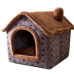 Cages Dog House Delicate Design Foldable Dog House Small Footprint Pet Bed Tent Cat Kennel Travel Dog Accessory Four Seasons GM