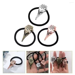 Charm Bracelets Hair Tiesponytail Holder Accessories Halloween Viking Band Scrunchy Gothic Tie Jewellery Punkstretch Crow Rope Ring Elastic