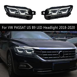 Car Accessories Daytime Running Light Streamer Turn Signal Front Lamp For VW PASSAT US B9 LED Headlight Assembly 18-20 Auto Parts