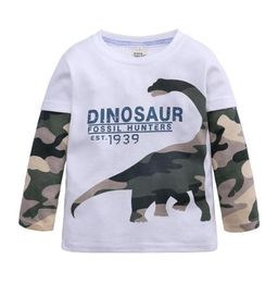 Baby Boys T Shirt kids Sweater boy Long Sleeve Tshirt Tops clothes cotton pullover Dinosaur Camouflage Autumn Children Clothing7305675