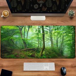 Pads Green Eyeprotecting Mouse Pad Large Desk Mat Enchanting Forest Path Big Long PC Gamer Mousepad XXL