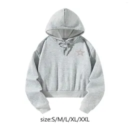 Women's Hoodies Womens Long Sleeve Cropped Sweatshirt Casual Simple Hooded For Commuting Vacation Work Home Office Street