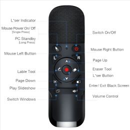 Stands 2.4G Wireless Presenter Pointer USB Presentation Remote Control with Air Mouse for Powerpoint Mac/Laptop/Computer