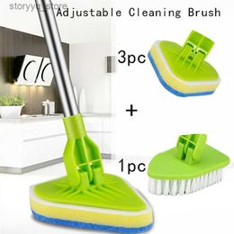 Cleaning Brushes Adjustable Dusting Cleaning Brush Set Window Cleaner Tools Cleaning Scrub Household Wiper Sponge Brush Bathroom Kitchen ToolsL240304