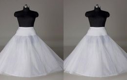 In Stock Petticoats Cheap 2015 Crinoline White ALine Bridal Underskirt Slip No Hoops Full Length Petticoat for EveningPromWedding5664525