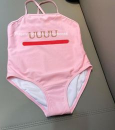 Kid Girls OnePieces Designer Swimsuit Bikini Set Summer Baby Girl Beach Bathing Suits Wind Swimwear Children Swimming Clothes Hig5951019