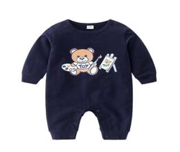 2020 Spring Autumn Newborn Baby Clothes Toddler Rompers Baby Boys Girls Suit Cute Cartoon Bear Jumpsuit Cotton Infant Outfit Kids 1879996